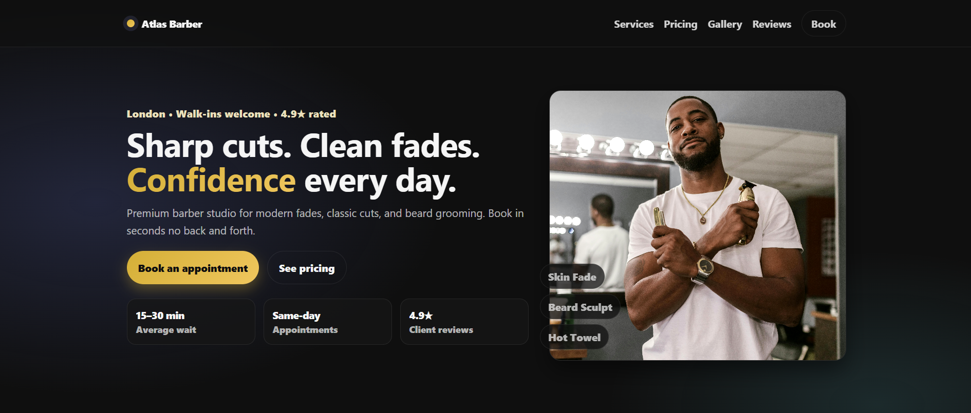 Atlas Barber Project Screenshot